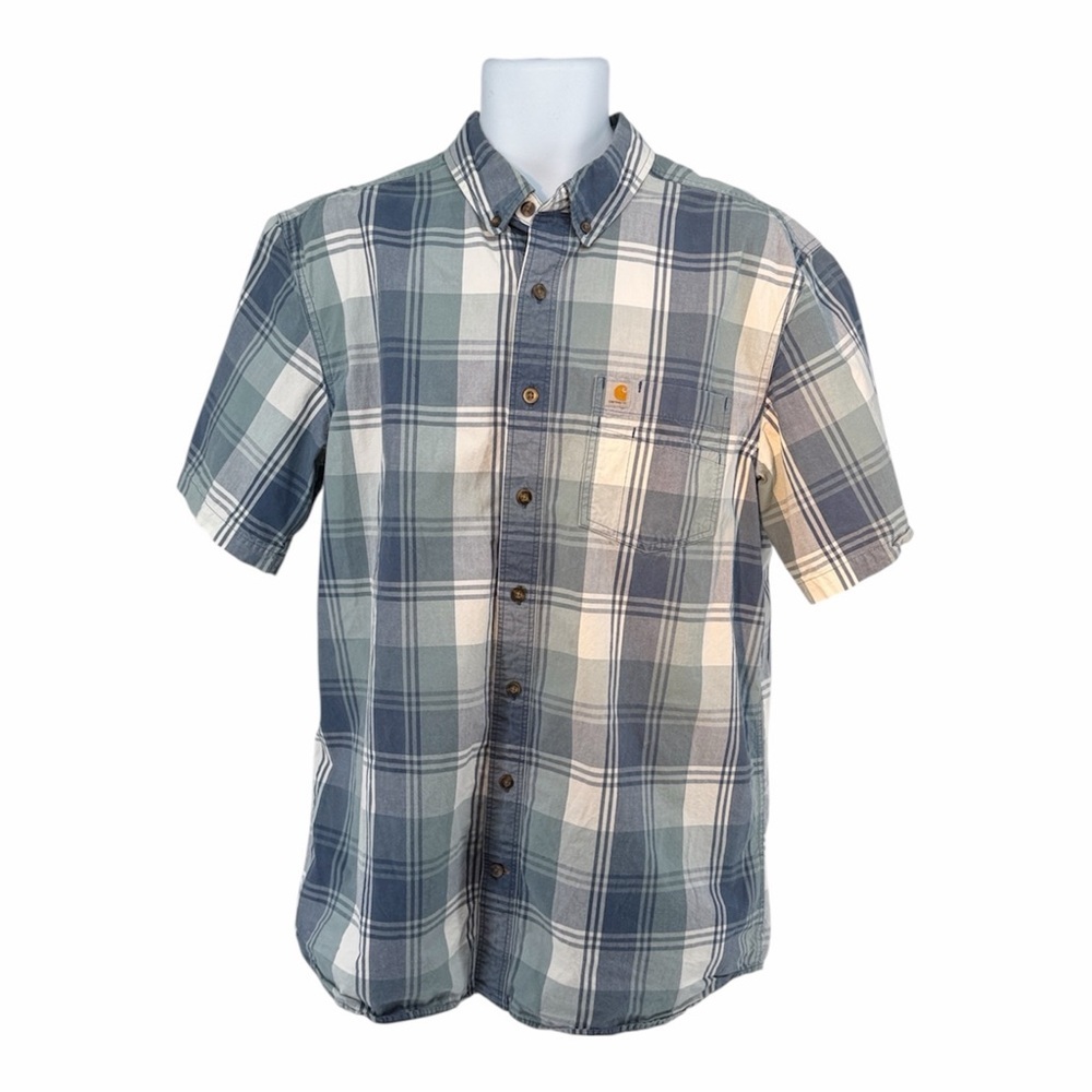 CARHARTT Relaxed Fit Lightweight Short Sleeve Button Up Shirt Mens Large Tall